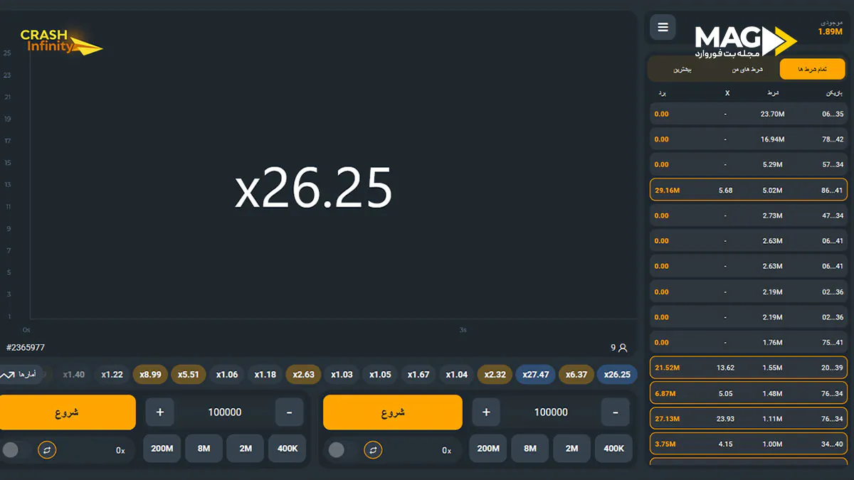 بازی کرش بی نهایت بازی کرش بی نهایت