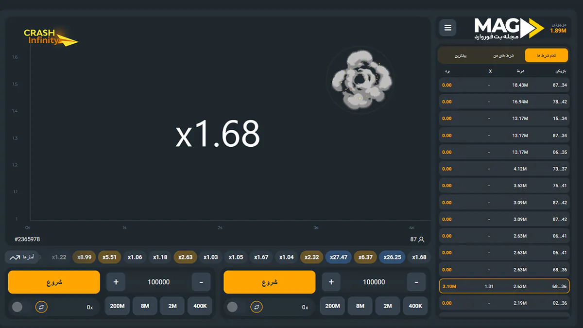 بازی کرش بی نهایت بازی کرش بی نهایت