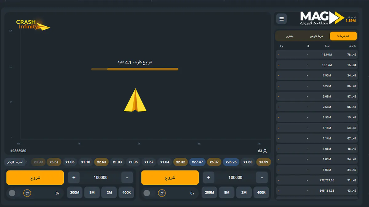 بازی کرش بی نهایت بازی کرش بی نهایت