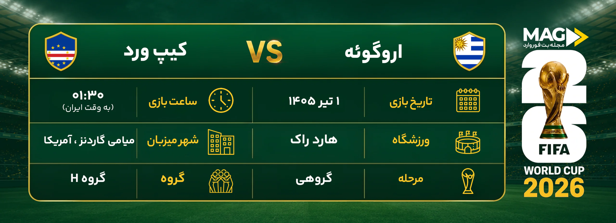 پیش بینی بازی اوروگوئه – کیپ ورد | آنالیز کامل جام جهانی ۲۰۲۶ پیش بینی بازی اوروگوئه – کیپ ورد | آنالیز کامل جام جهانی ۲۰۲۶