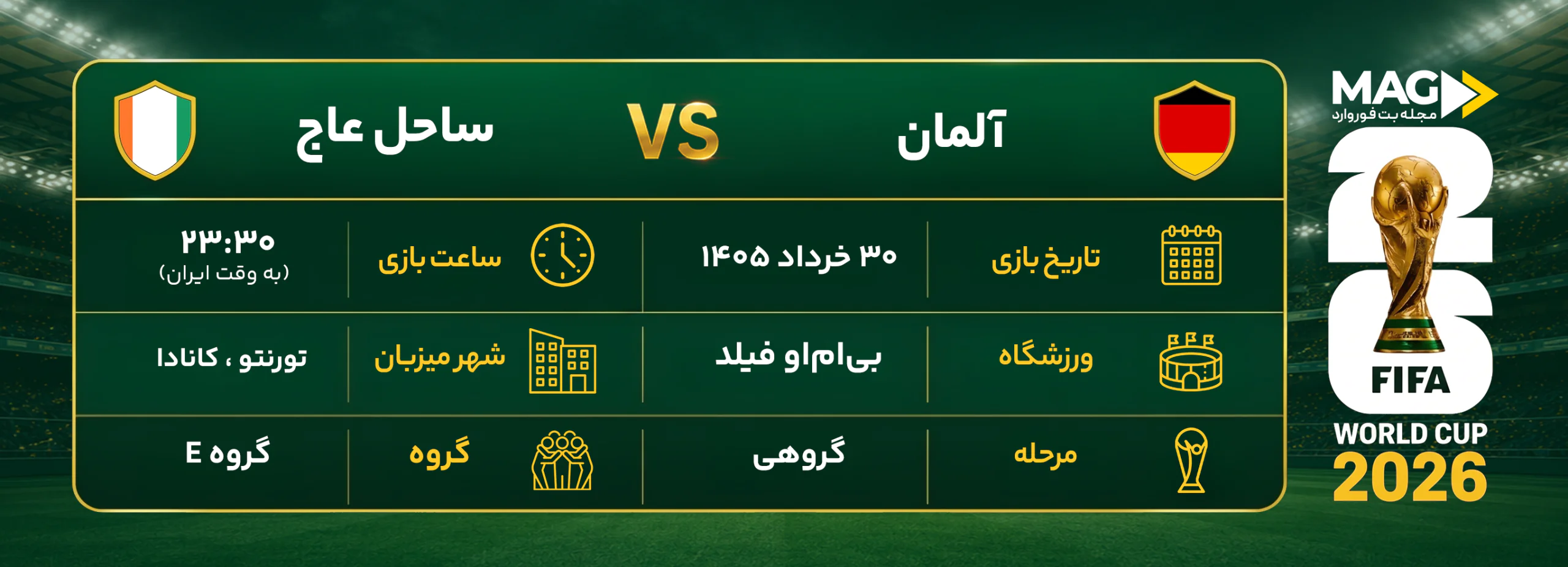 پیش بینی بازی آلمان – ساحل عاج | آنالیز کامل جام جهانی ۲۰۲۶ پیش بینی بازی آلمان – ساحل عاج | آنالیز کامل جام جهانی ۲۰۲۶
