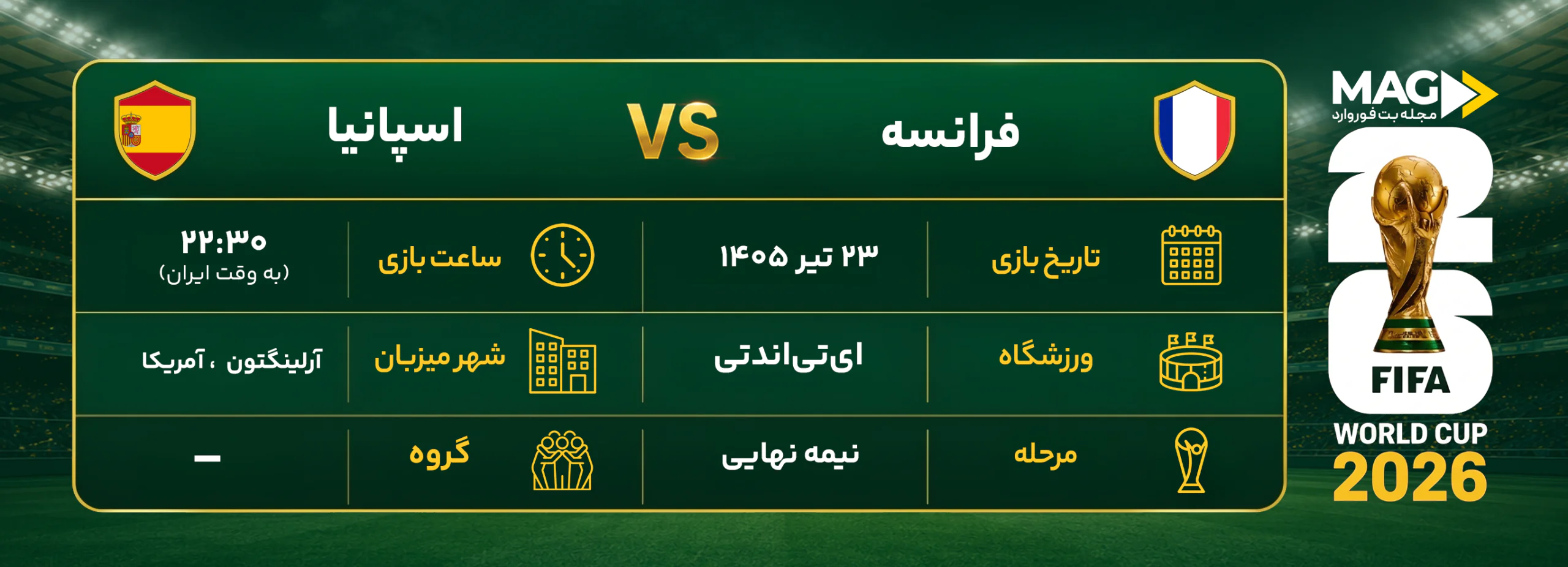 پیش بینی بازی فرانسه – اسپانیا | آنالیز کامل جام جهانی ۲۰۲۶ پیش بینی بازی فرانسه – اسپانیا | آنالیز کامل جام جهانی ۲۰۲۶